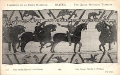 CPA Bayeux Tapisserie of the Queen Mathilde Guy brings Harold has Guillaume