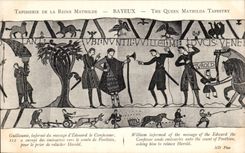 CPA Bayeux Tapisserie of the Queen Mathilde Guillaume informs of the message of Edouard the confessor