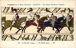 CPA Bayeux Tapisserie of the Mathilde Queen the battle engages