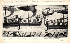 CPA Bayeux Tapisserie of the Queen Mathilde Guillaume east arrives has Pevensey