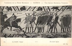 CPA Bayeux Tapisserie of the Mathilde Queen the battle engages
