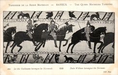 CPA Bayeux Tapestry of the Mathilde Queen the duke Guillaume harangue the Norman ones