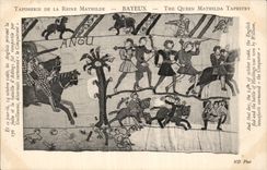 CPA Bayeux Tapisserie of the Queen Mathilde October 14th 1066 the English escaped