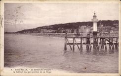 CPA Trouville the queen of the beaches the pier and perspective sight of the beach Lighthouse Lighthouse