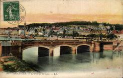 CPA Trouville the bridge of the station