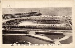 CPA Trouville Queen of the beaches the beach and piers