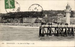 CPA Trouville the pier and the beach Lighthouse Lighthouse