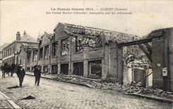 CPA Albert the factories Schneider Ratchet set fire to by German