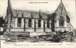 CPA Herleville Ruins of the church