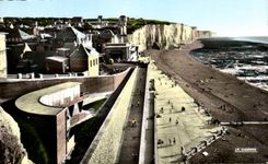 CPSM Ault descent with the beach and cliffs