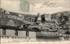 CPA Brunnen der Vaucluse-Ruinen des Schlosses der Bishops von Cavaillon