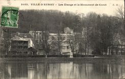 CPA Ville d'Avray Les etangs et le monument de Corot