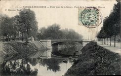 CPA Neuilly sur Seine Petit bras de la Seine Pont de la Jatte Pont Bineau