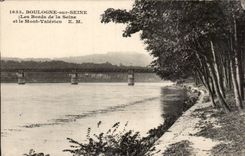 CPA Boulogne on the Seine edges of the Seine and the Valerien Mount