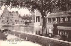 CPA Marseille Exposition coloniale 1922 Temple d'Angkor Vat et le lac sacre