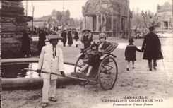 CPA Marseille Exposition coloniale 1922 Promenade en Pousse Pousse