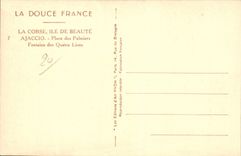 Corsica - Corsica - Ajaccio - Corsica - Place of the Palm trees - Fountain of the Four Lions - CPA