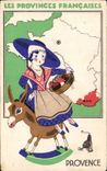 Provence - Les Provinces Francaises - Illustration Ane Donkey Mule - CPA 