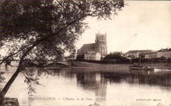 Mantes La Jolie - the Church and Bridge CPA