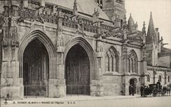 Poissy - Gate of the Church - CPA