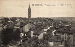 Limoges - Panoramic View towards the Church Michel Saint - CPA