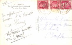 Limoges - the Garden of the Field of July - Seen from of the Station - CPA