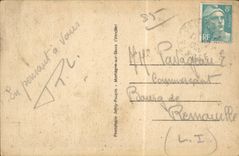 CPA with the country maraichin Under the umbrella Folklore Costume