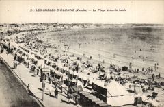 CPA Sande von olonne der Strand hat Flut