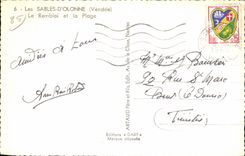 CPA Sande von olonne der Damm und der Strand