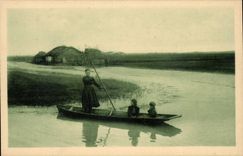 CPA das Vendee maraichine der Weg aus Skiff heraus