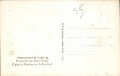 CPSM Internat St Gabriel St Laurent auf Yevre Statue von glucklichem von Montfort