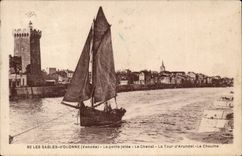 CPA Sande von olonne der kleine Pier der Kanal den der Aufsatz von Arundel thatch