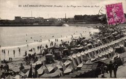 CPA Sande von olonne der Strand in Richtung zum Hereinkommen des Hafens