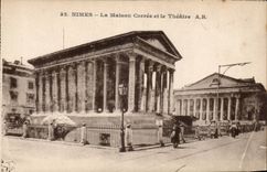 CPA Nimes das quadratische Haus und das Theater