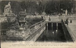 CPA Nimes Garten der Brunnen romischen Bader