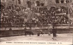 CPA Nimes die Arena ein Tag des spanischen Rennens der estocade Bullfight