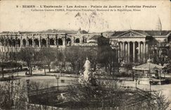CPA Nimes der Esplanade den die Arena von der Gerechtigkeit Fontaine Pradier mogen