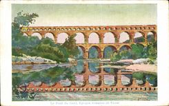 CPA Bridge of Gard Roman epoch