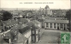 CPA Louviers Panorama taken of the museum
