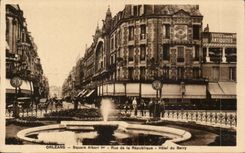 CPA Orleans Public garden Albert 1st Street of the Republic Hotel of Berry
