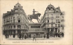 CPA Orleans Jeanne of arc has horse by Foyatier the rotundas
