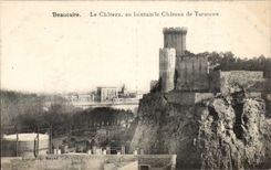 CPA Beaucaire the castle with the distance the castle of Tarascon