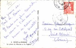 CPSM Mount of Marsan the place of the market and the theater