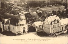 CPA Chambord L'eglise et l'ecole Vue prise du chateau