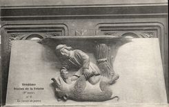 CPA Vendome Stalles de la Trinite Le tueur de porcs Cochon Pig