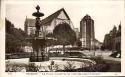 CPA Orleans the Gambetta place and the church Saint Benevolent