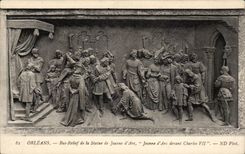 CPA Low Orleans relief of Statue of Jeanne of arc Jeanne of arc in front of Charles VII