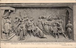CPA Low Orleans relief of Statue of Jeanne of arc Jeanne of arc in front of Charles VII