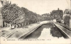 CPA Montargis die Prachtstrasse des Rampart gesehen von der Brucke der ertragsarmen Weide