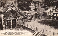 CPA Saint Emilion close Libourne Church monolith and underground